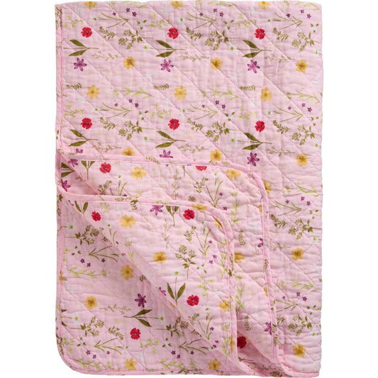 Ib Laursen - Quilt Rosa med havens blomster