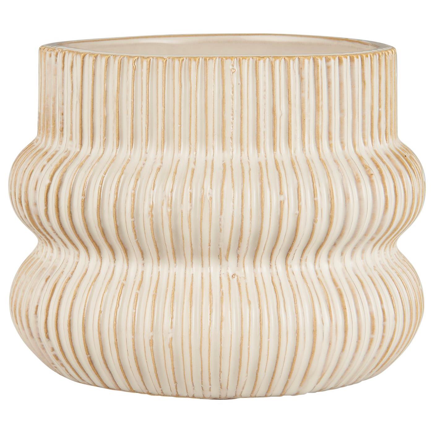 Ib Laursen Skjuler med riller, hvid - Distressed Ø 16 x H 12,5 cm