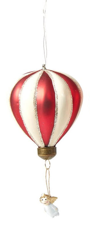 Julekugle med ballon og engel