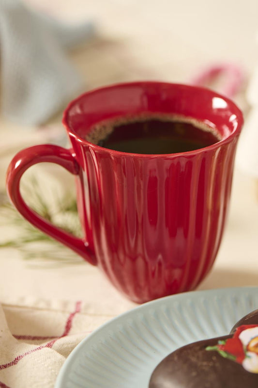 Ib Laursen - Krus med riller Mynte Strawberry - 4 stk á 240 ml