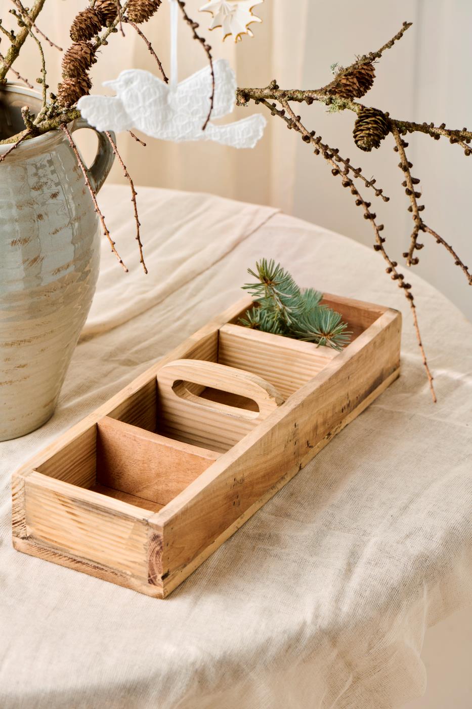 Ib Laursen - Kasse med 4 rum og greb på tværs UNIKA B 15 x H 9 x L 46 cm