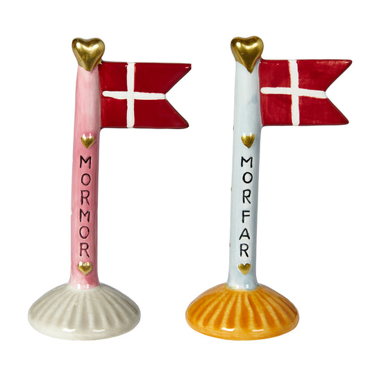 Speedtsberg - Keramik flag MORMOR / MORFAR 8 x 5 x 14 cm