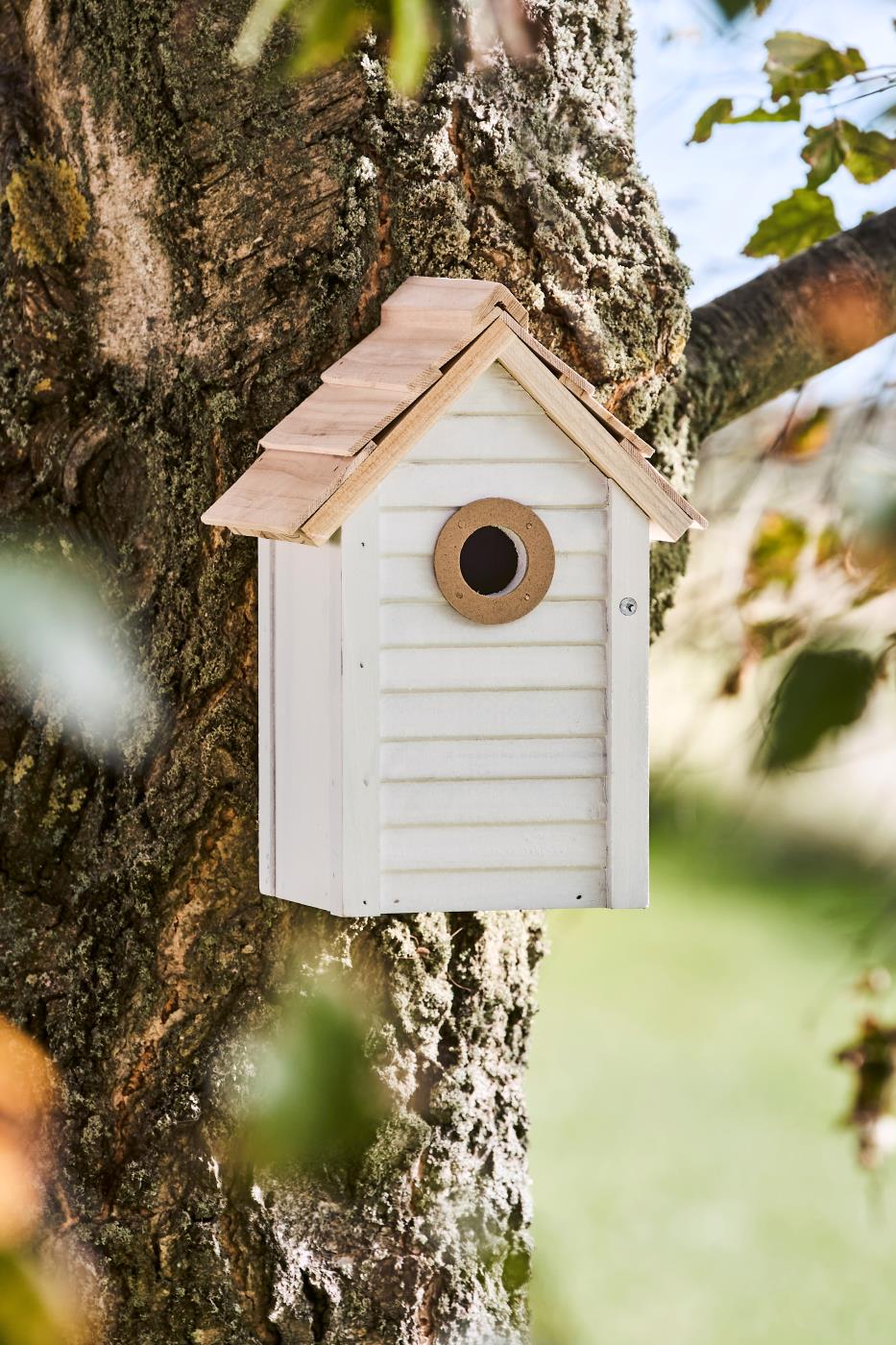 Ib Laursen - Fuglehus hvid med naturfarvet tag