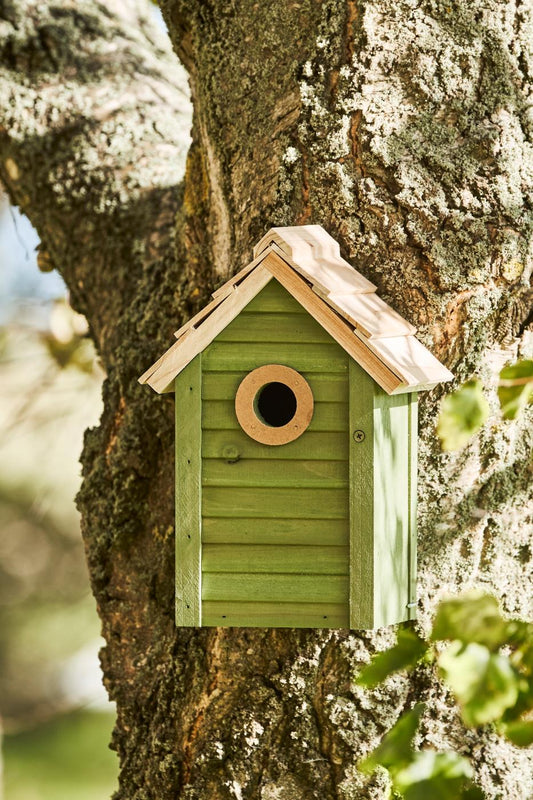 Ib Laursen - Fuglehus grøn med naturfarvet tag