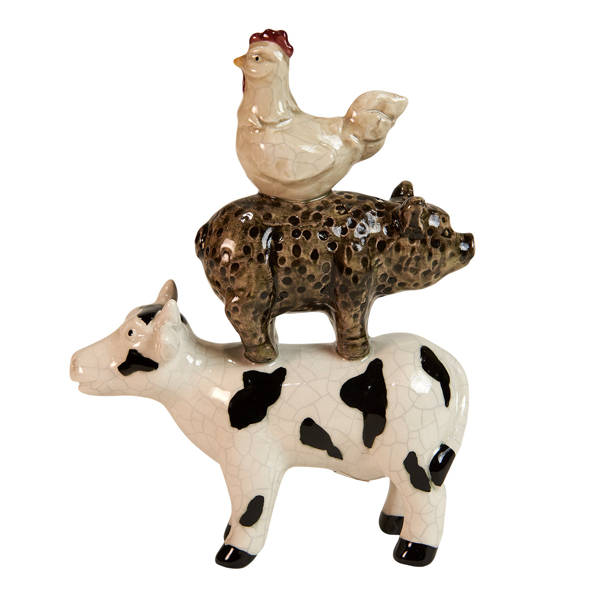 Keramikfigur m. Ko/gris/hane