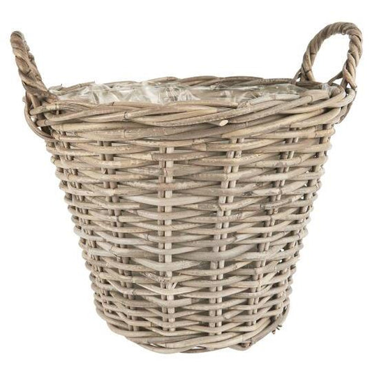 Ib Laursen - Kurv rattan m/plast indvendig H 36 cm (mellem)