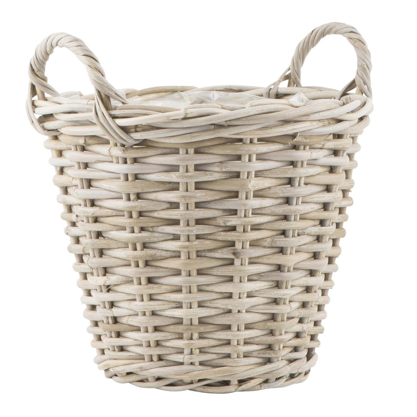 Ib Laursen - Kurv rattan m/plast indvendig H 30 cm (lille)