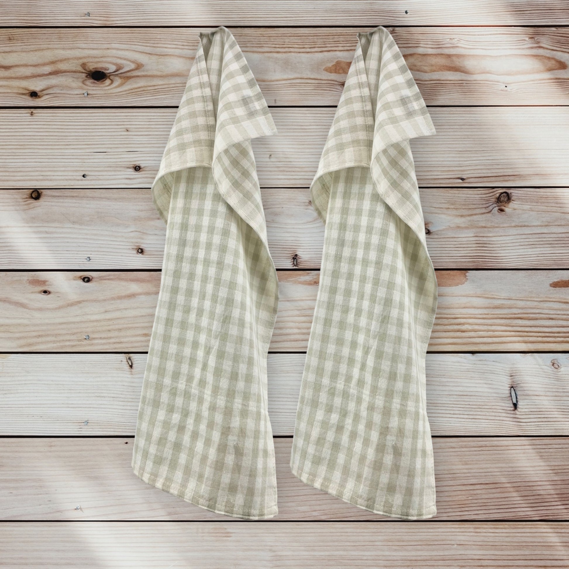 BySkagen - Viskestykke Omega ternet i sand/hvid 50 x 70 cm