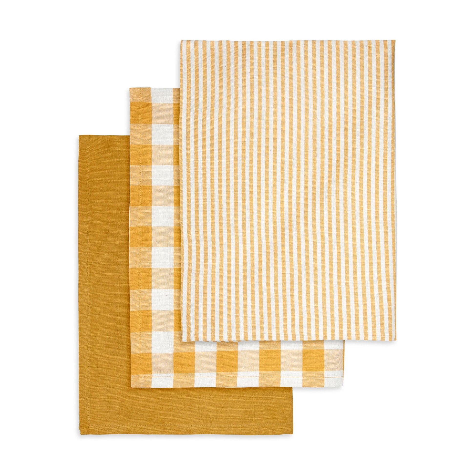 3 stk. viskestykker af genbrugsbomuld i orange farver