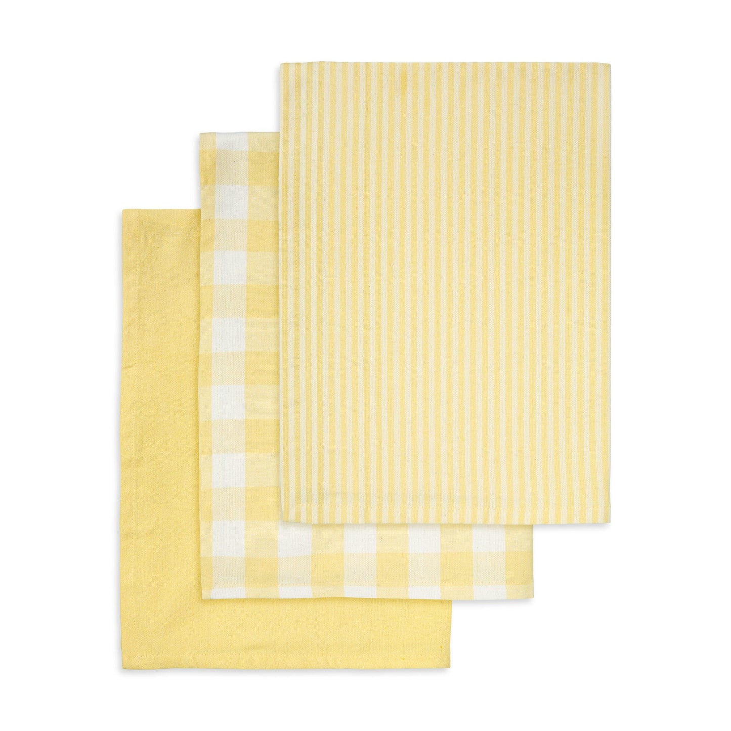 3 stk. viskestykker af genbrugsbomuld i gule farver