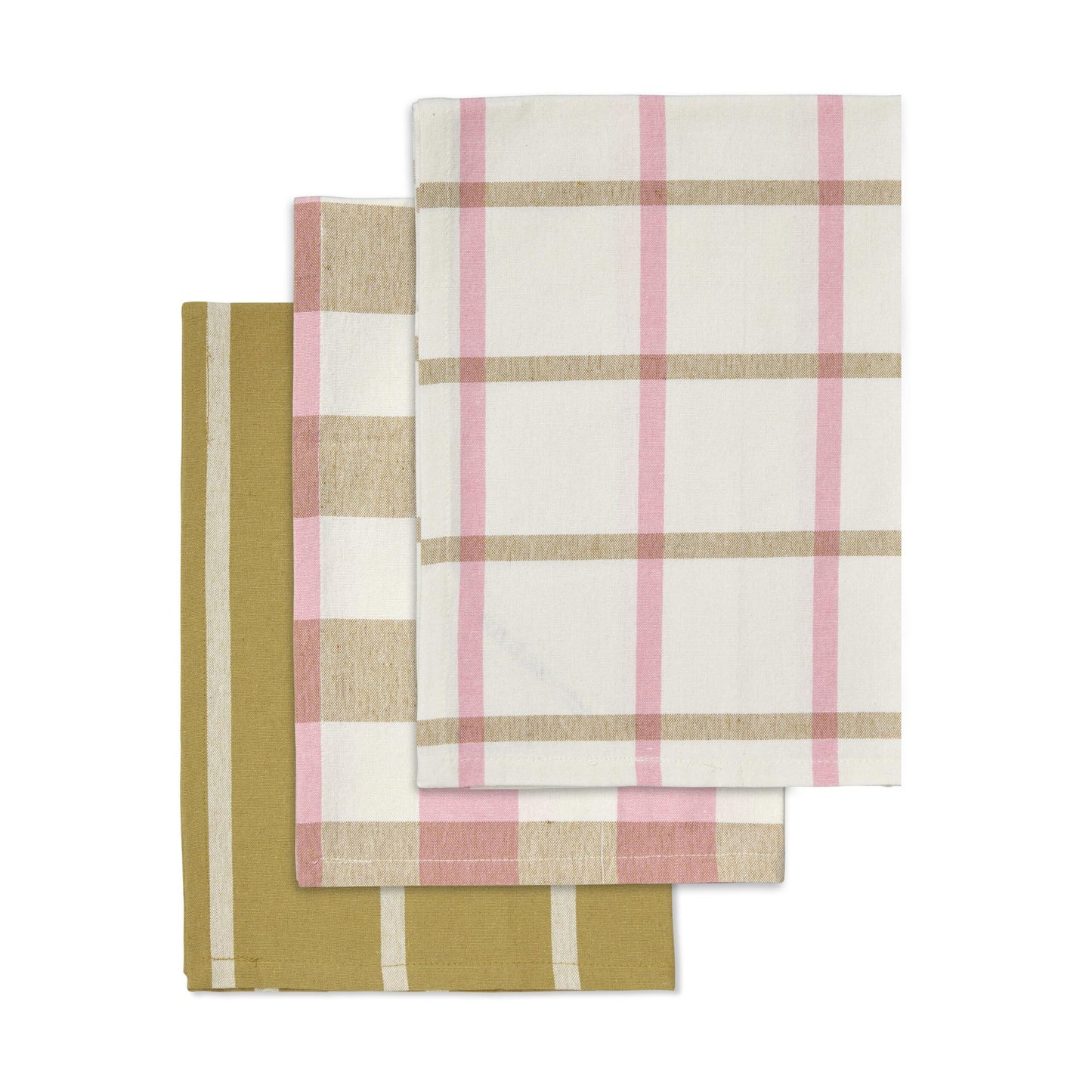 3 stk. viskestykker af genbrugsbomuld i pekan farver