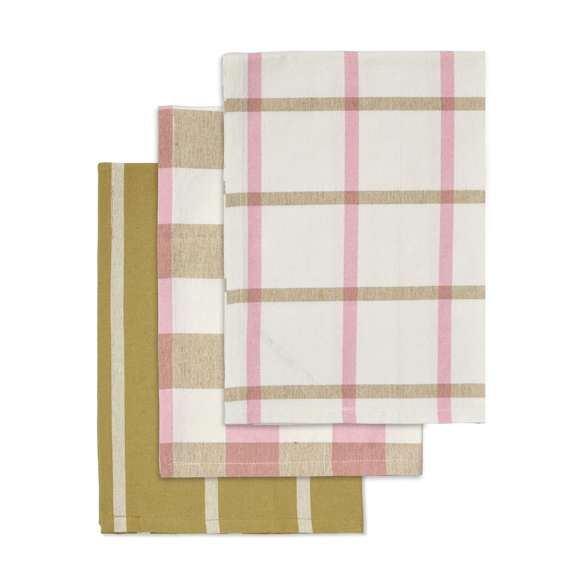 3 stk. viskestykker af genbrugsbomuld i pekan farver