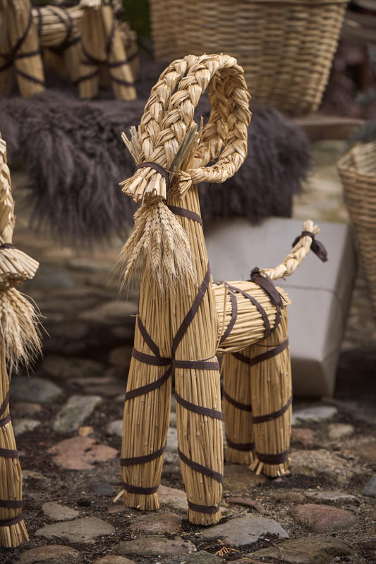 Ib Laursen - Julebuk med brunt bånd My Nostalgic Christmas H 63 cm