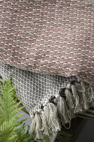 Ib Laursen - Plaid creme / burned mønster 130 x 160 cm