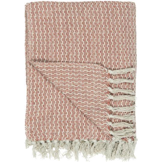 Ib Laursen - Plaid creme / burned mønster 130 x 160 cm