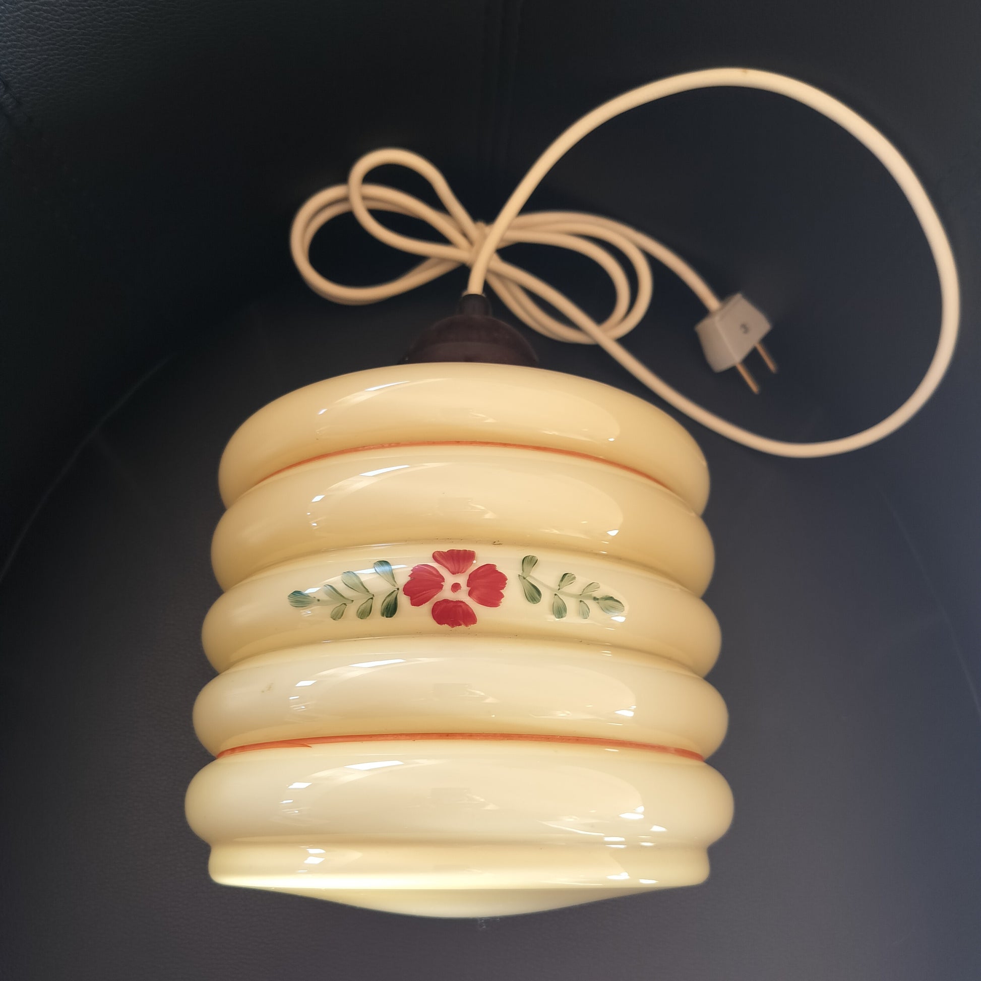 Secondhand - Gammel glaspendel H 22 x Ø 17,5 cm