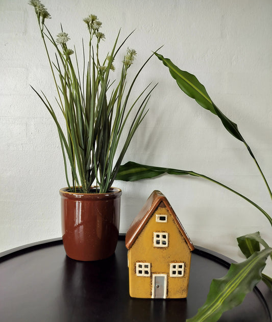 Ib Laursen - Hus til fyrfadslys Nyhavn gul med brunt tag uden skorsten