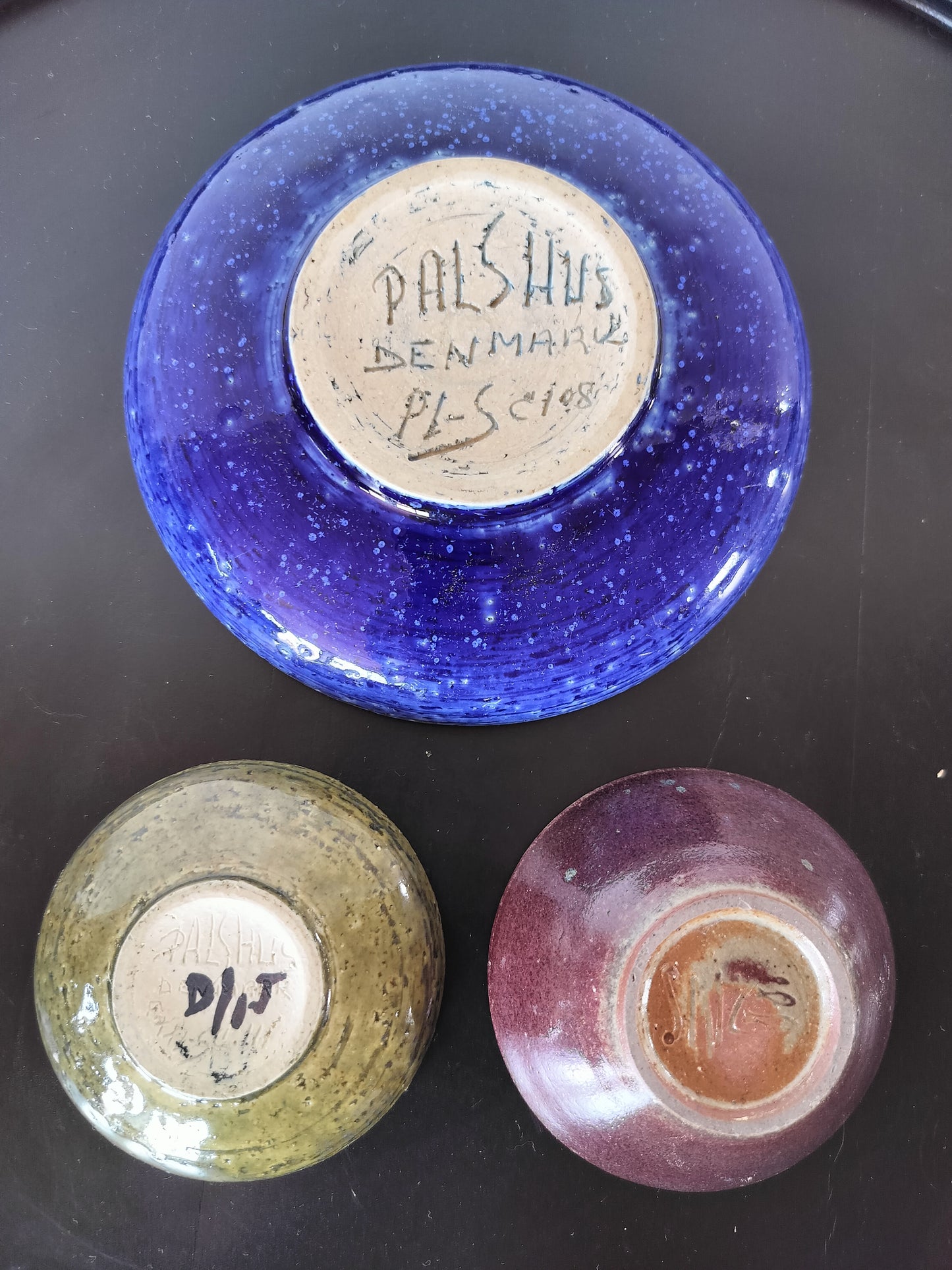 Secondhand - 3 små Stentøjs skåle (2 Palshus+1 Michael Andersen)