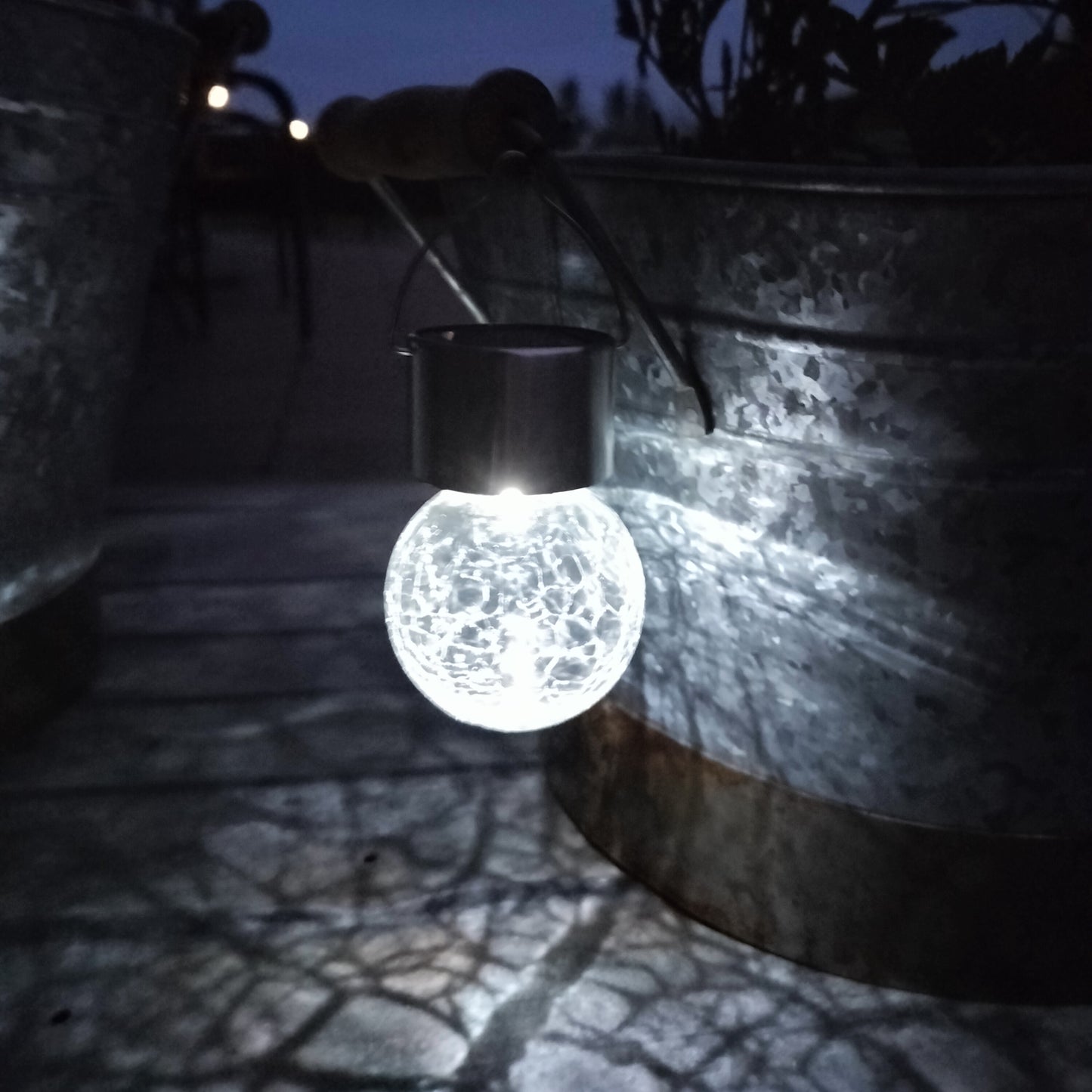 Solcelle LED pærer - 3 stk med krakeleret klar glas