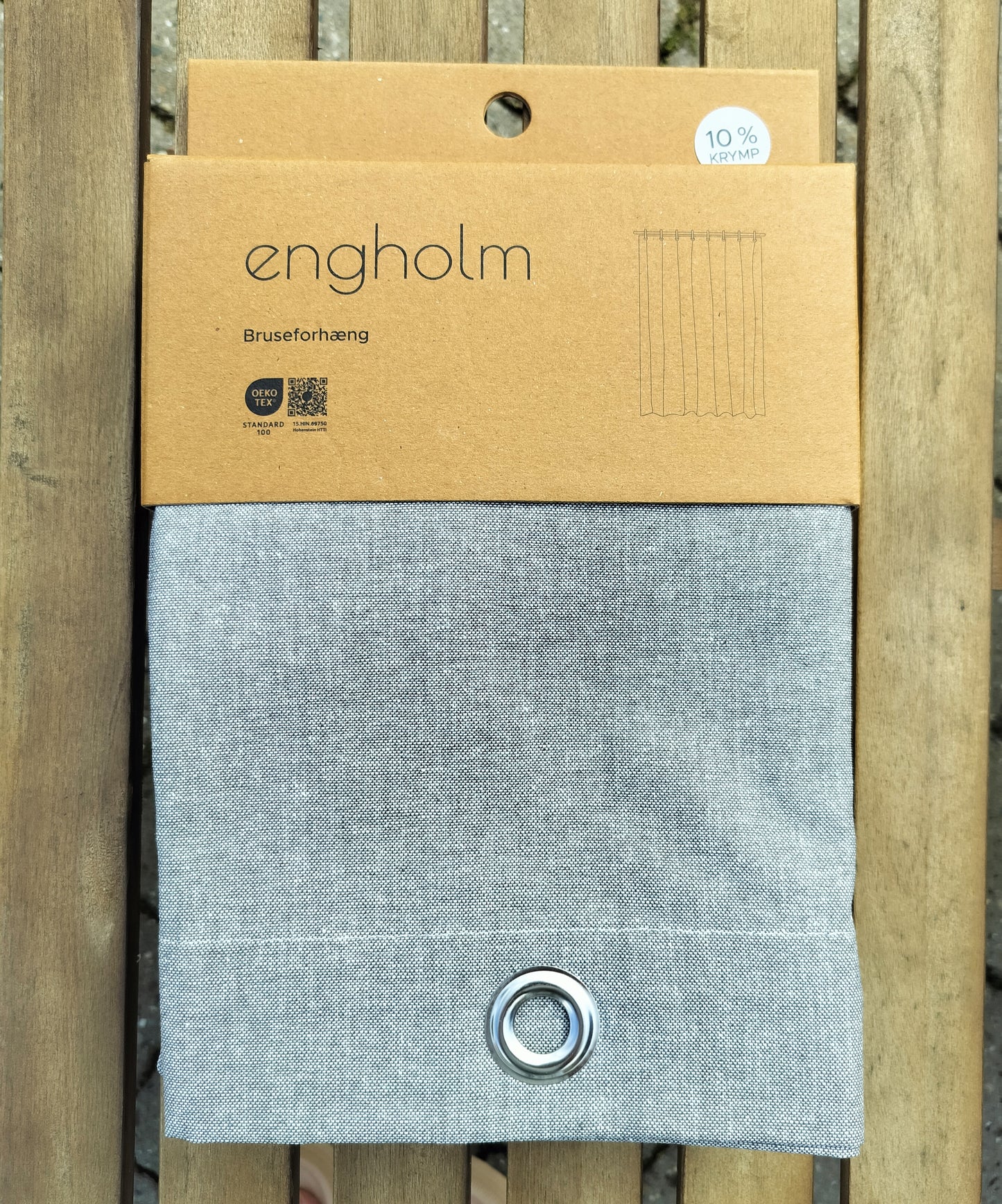 Badeforhæng FRIDA Chambrey DARK GREY 180 x 220 cm