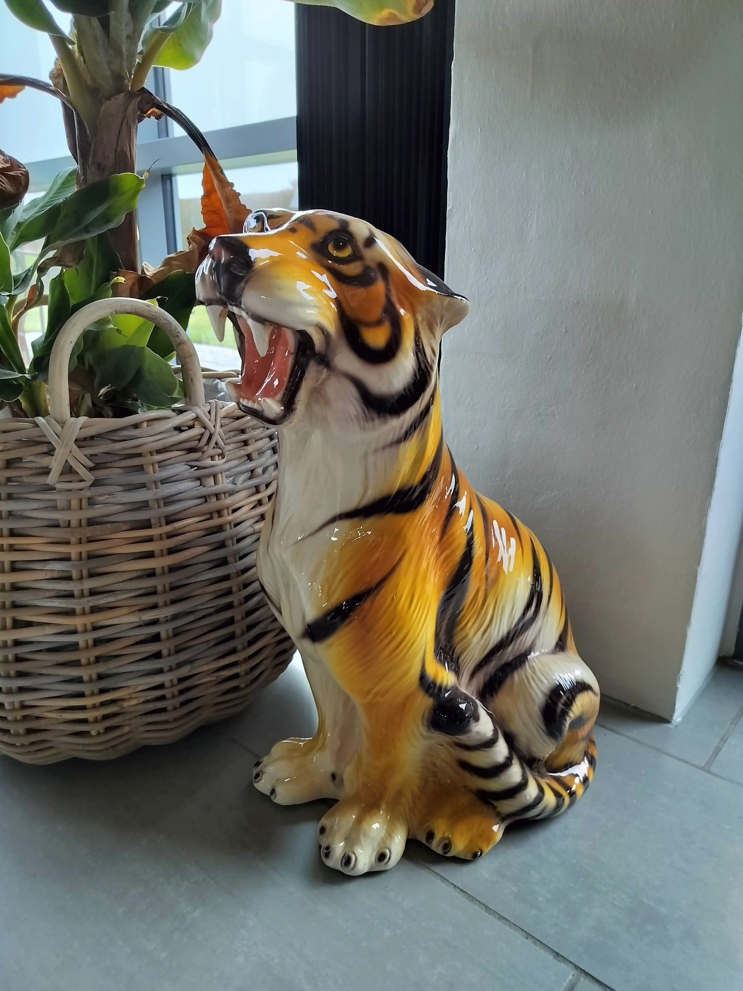 Secondhand - Porcelæns tiger H 54 cm
