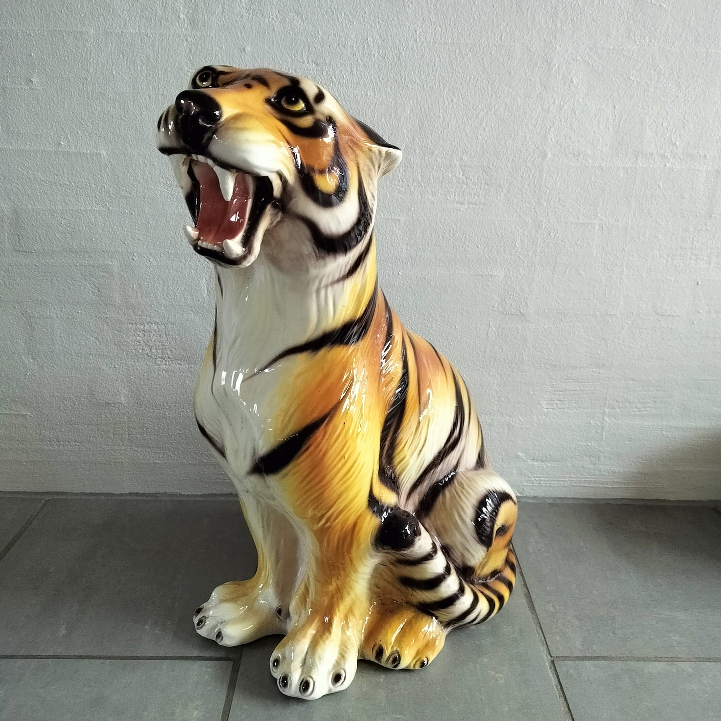 Secondhand - Porcelæns tiger H 54 cm