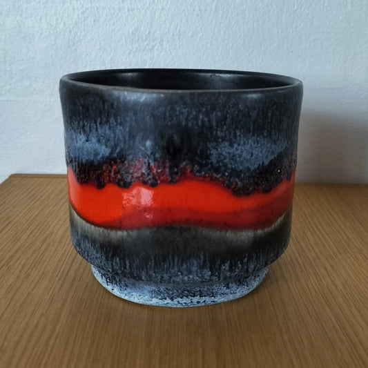 Secondhand - Retro potteskjuler blågrå og røde farver