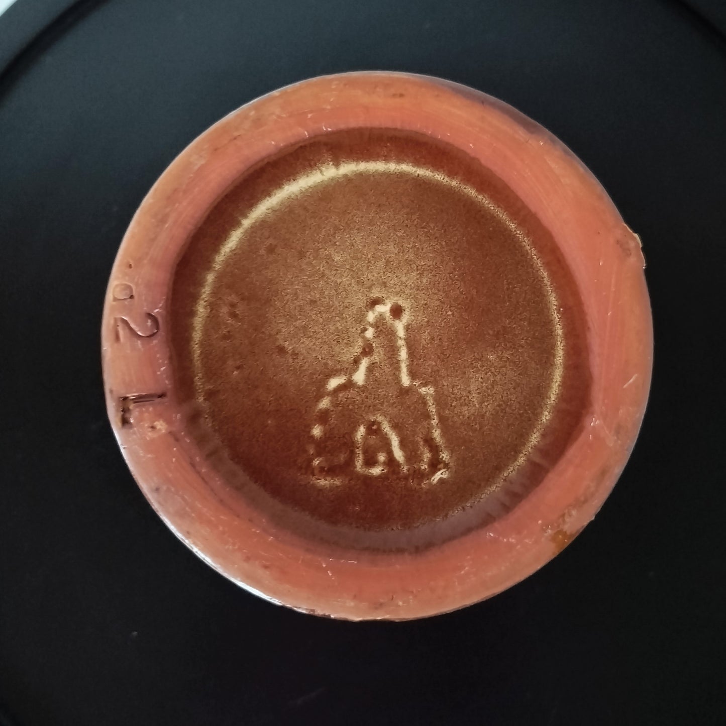 Secondhand - Syltekrukke "2L" Knabstrup Ø 16 x H 17,5 cm 2 farvet glasur