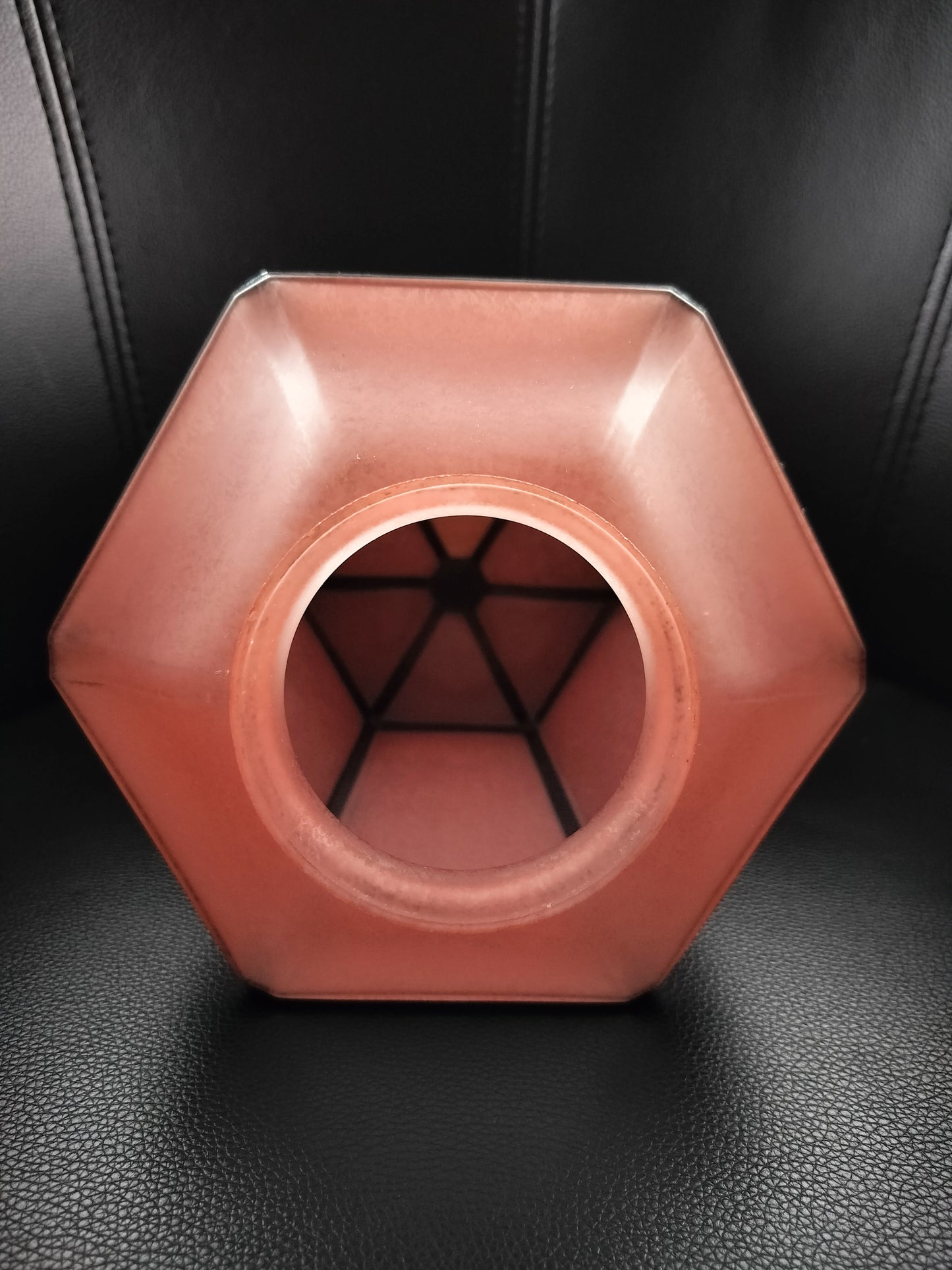 Secondhand - Rosafarvet pendelskærm (6-kantet)