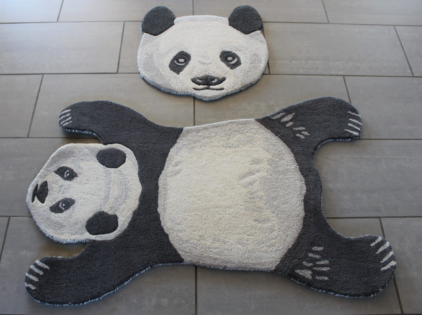 Pandahoved uld gulvtæppe 50 x 50 cm