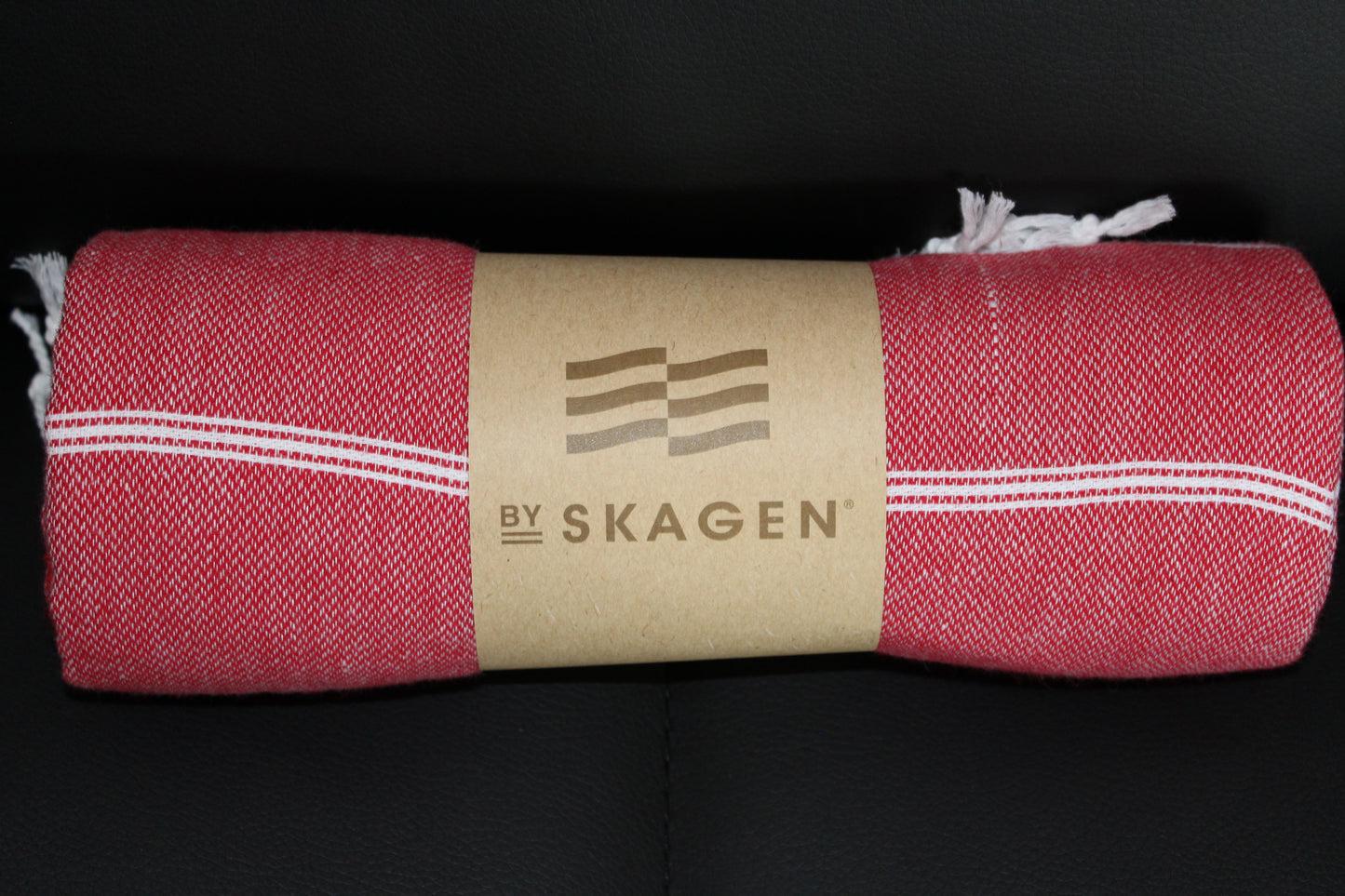 By Skagen - Hammam håndklæde med frynser, rød