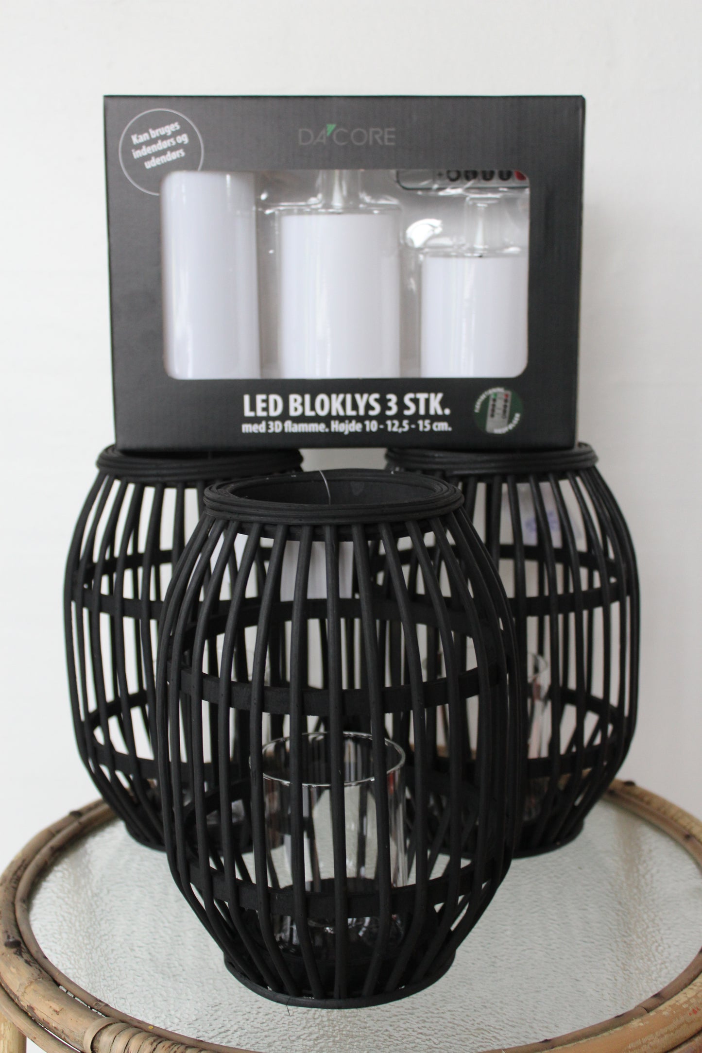 SOMMERTILBUD - 3 Seca lanterner og LED lys pakke med 3 stk (inde/ude)