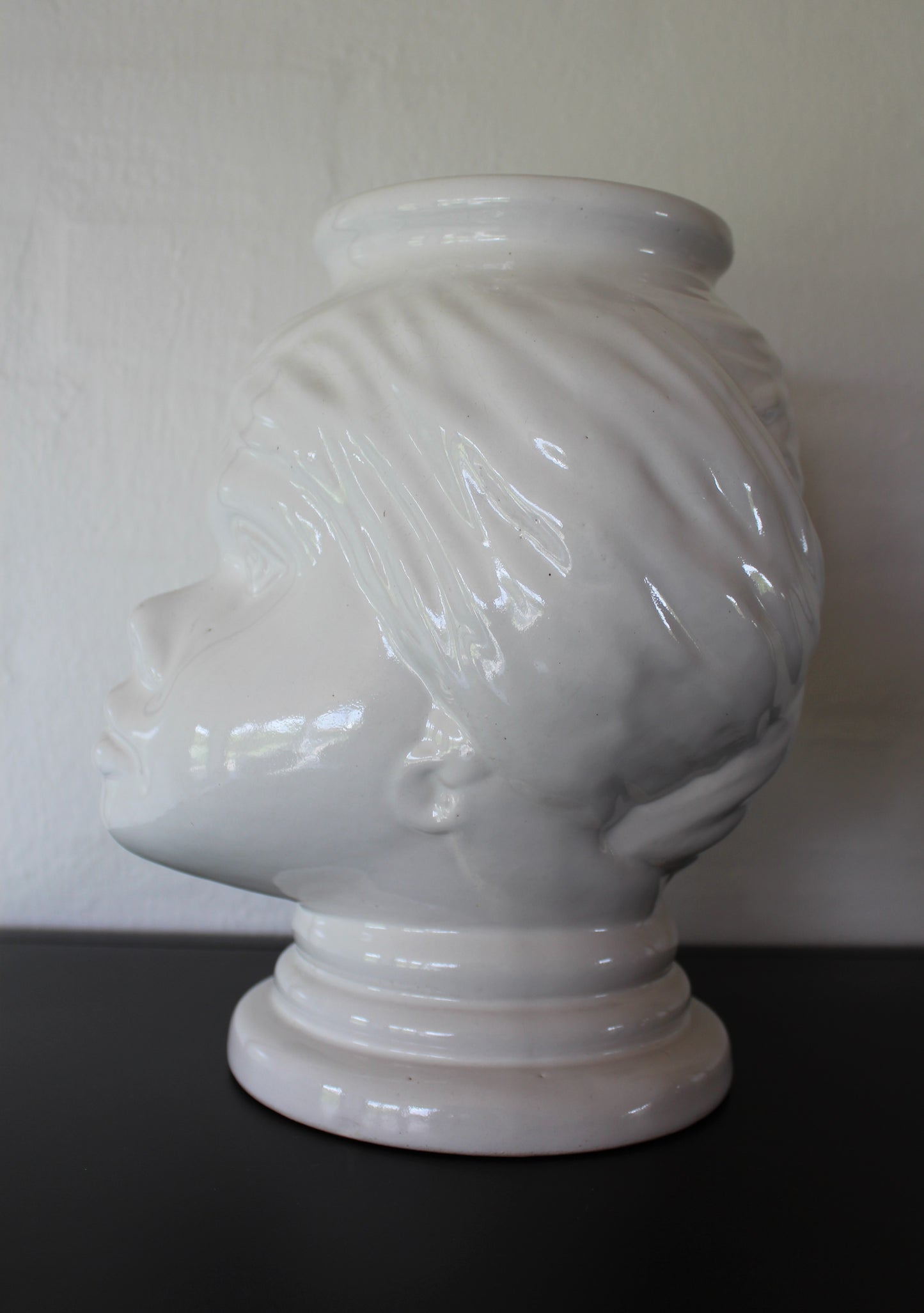 Secondhand - Keramik vase med ansigts motiv fra Scheurich, model 702