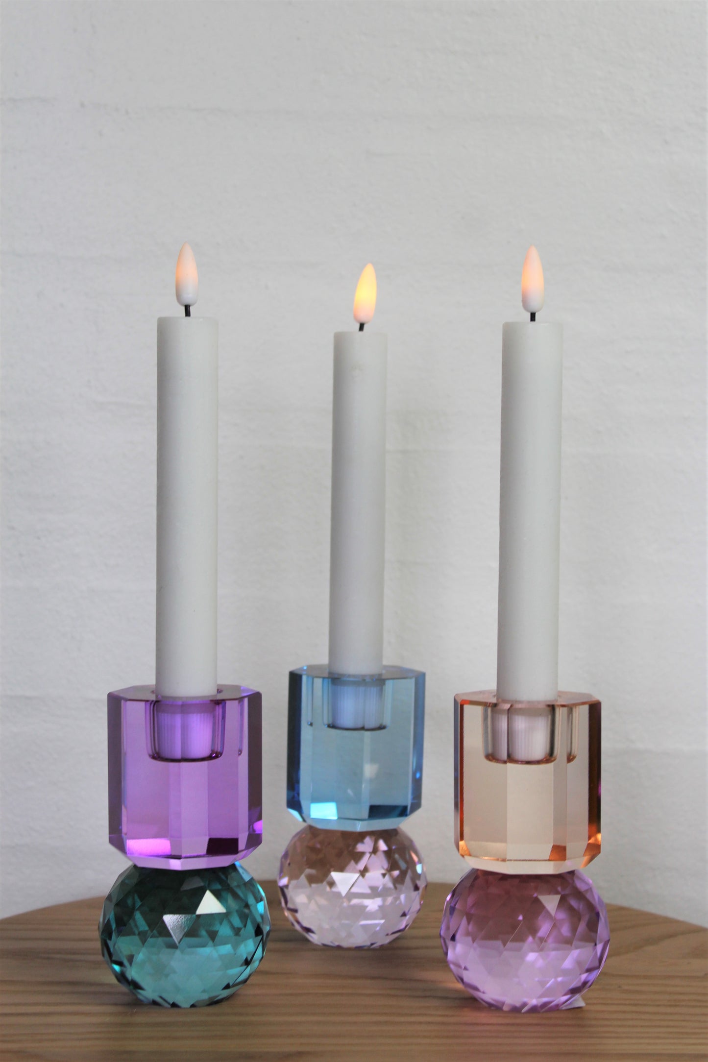 C'est Bon - Krystal lysestage Violet-Petrol 10,5x6x6 cm