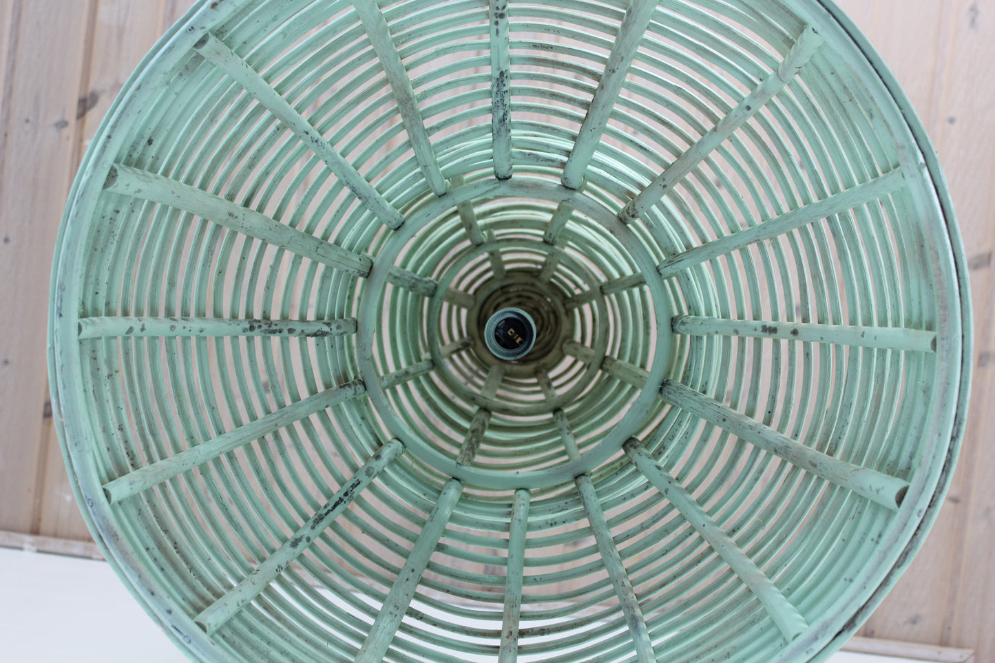 Secondhand - Bloomingville bambus lampe, malet mintgrøn