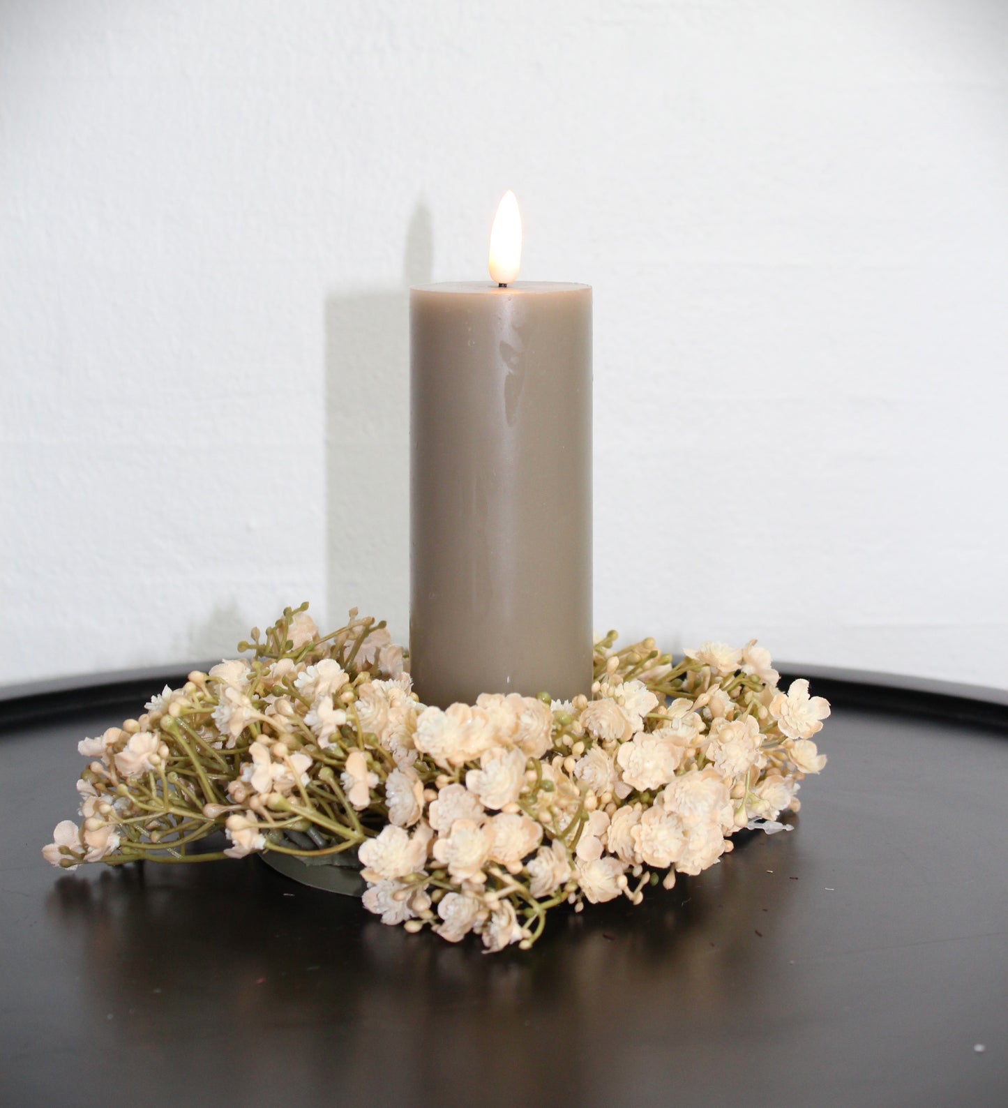 Deko Florale - 2 stk kunstig kranse Gypso (brudeslør), Beige farve Ø 20 cm
