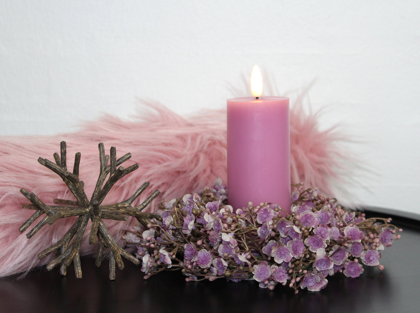 Deko Florale - 2 stk. kunstige kranse Gypso (brudeslør), lys lilla farve Ø 20 cm