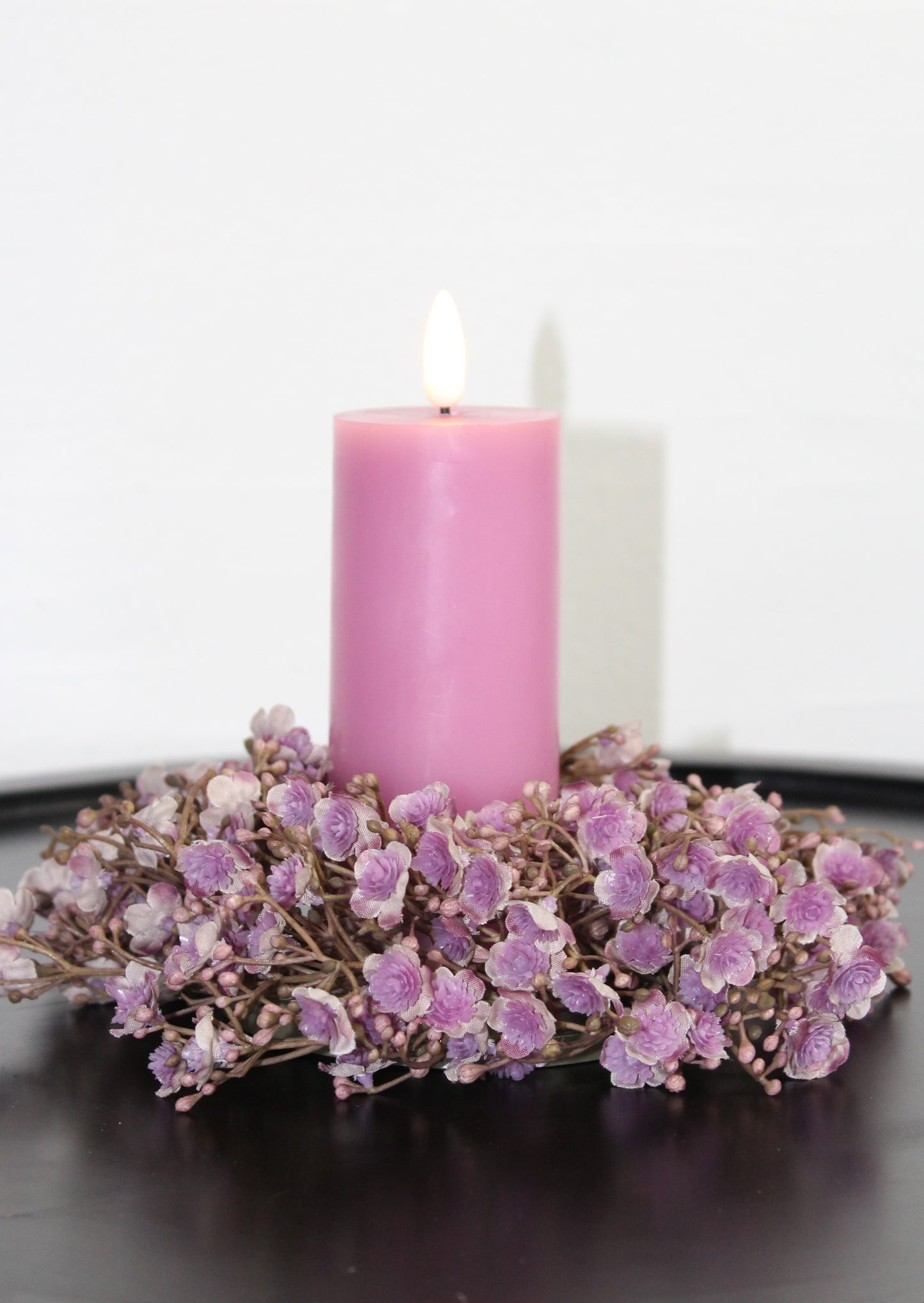 Deko Florale - 2 stk. kunstige kranse Gypso (brudeslør), lys lilla farve Ø 20 cm