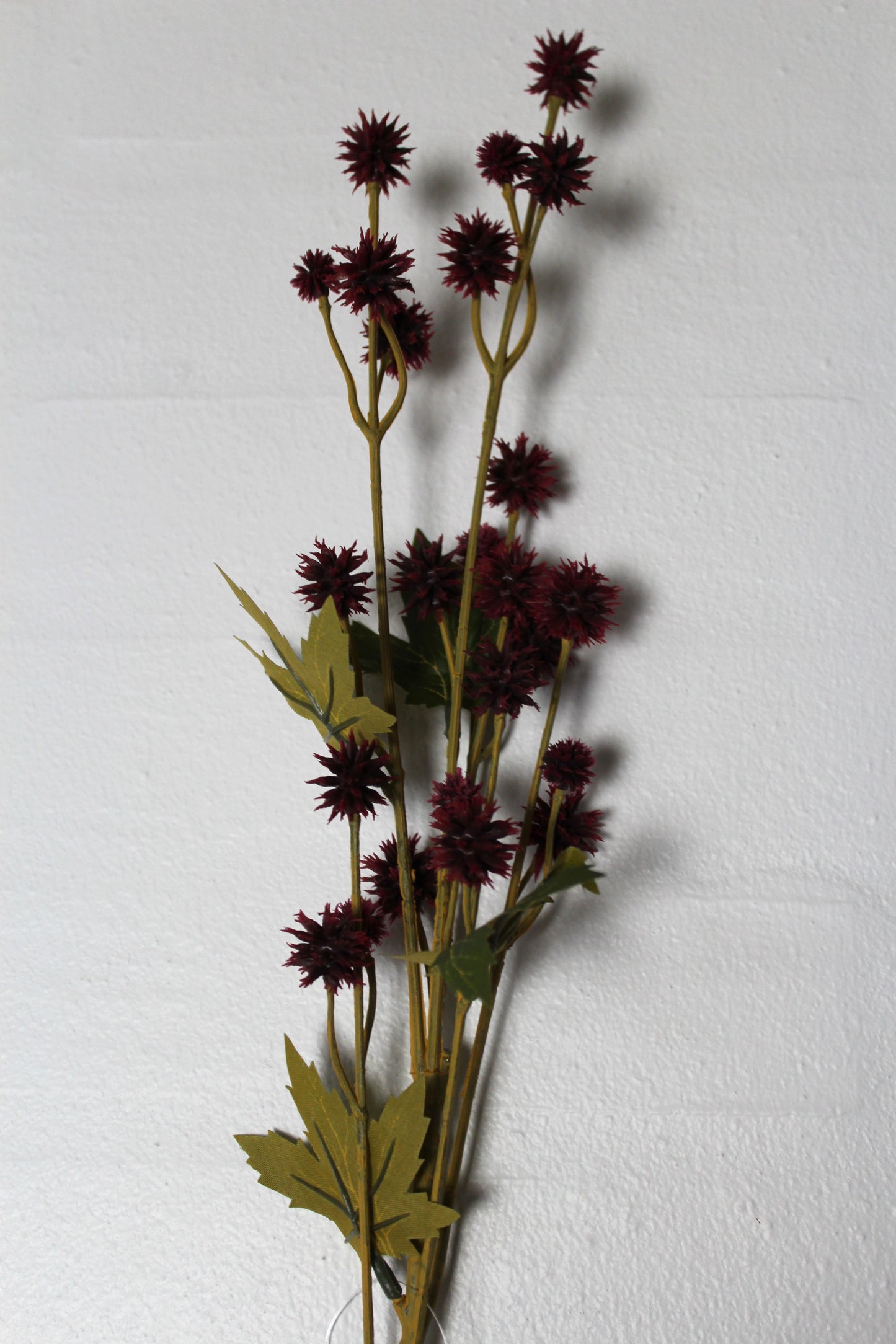Deko Florale - 2 stk kunstig Sanikel stilk med små blomster, H 68 cm, bordeaux farve