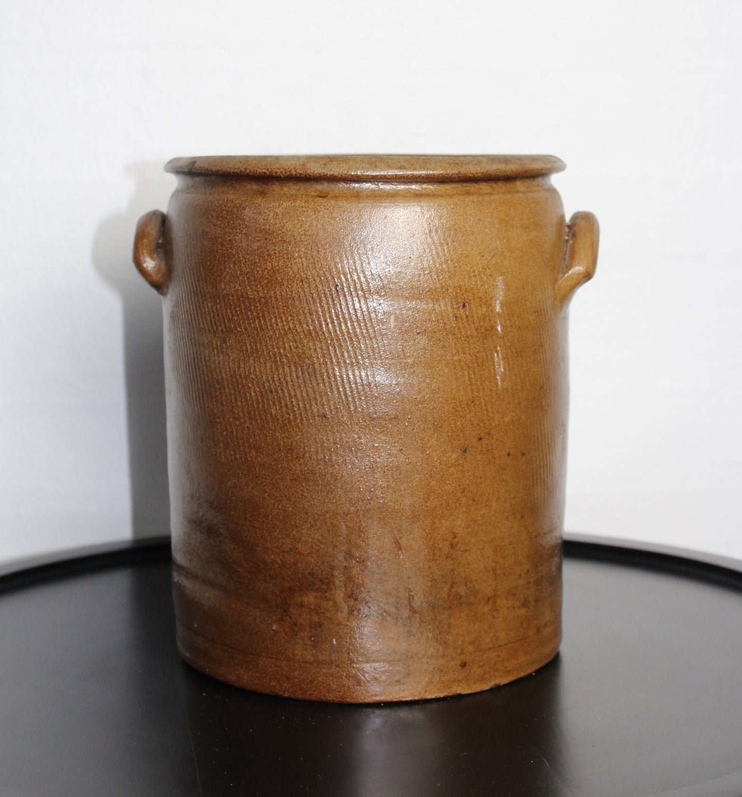 Secondhand - Gammel syltekrukke med ører, Ø 21 cm x H 23,5 cm "5L"