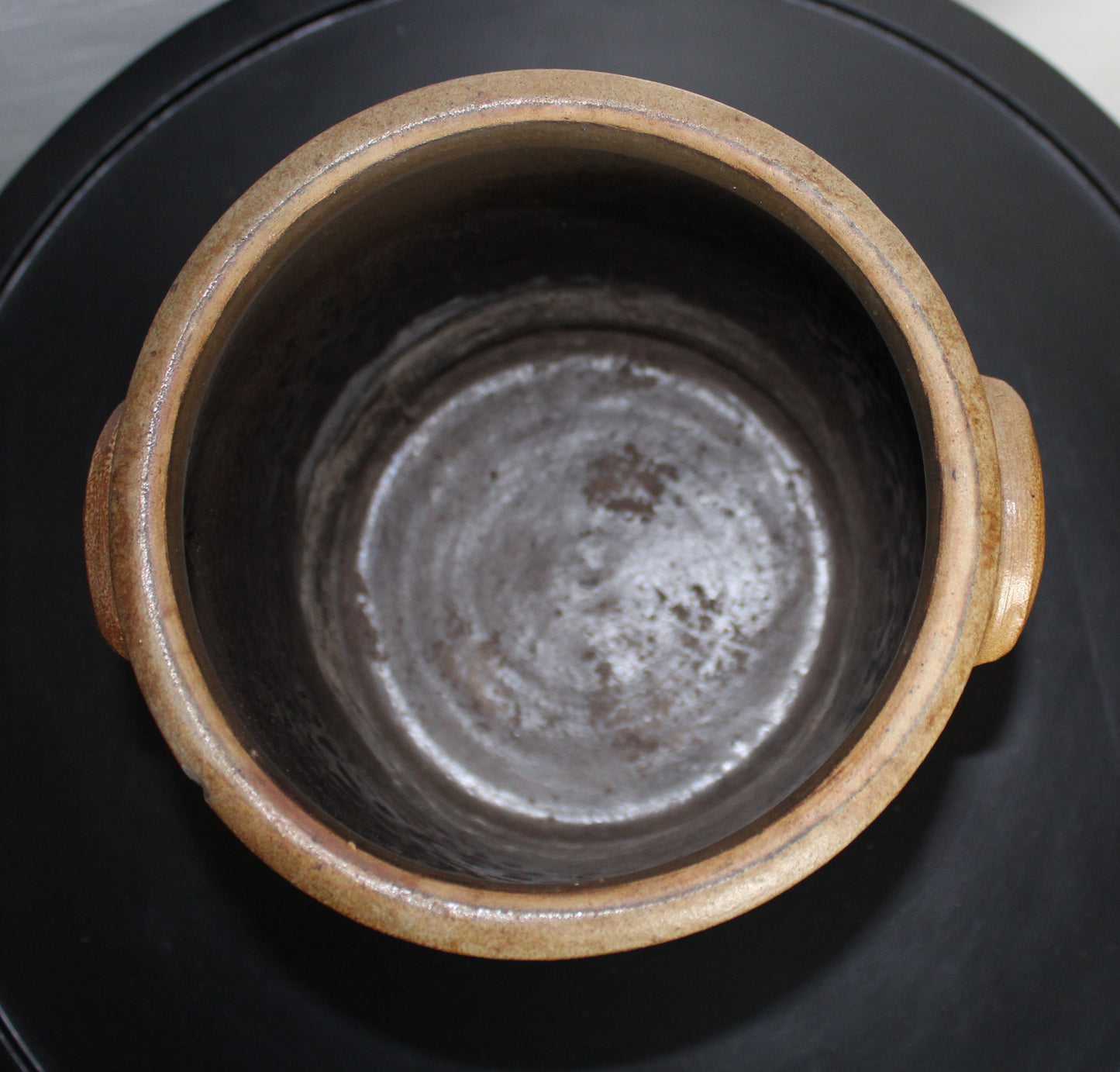 Secondhand - Gammel syltekrukke med ører, Ø 21 cm x H 23,5 cm "5L"