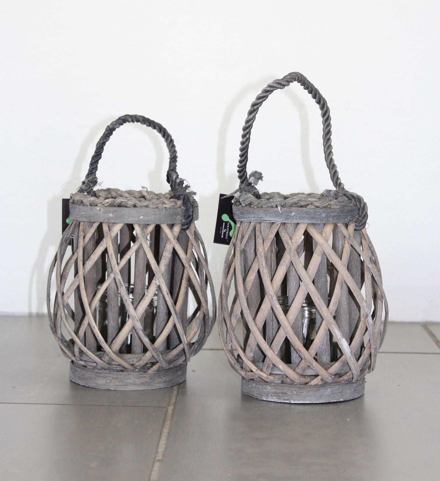 Lille lanterne sæt á 2 stk, Højde 20 cm x Ø 13 cm