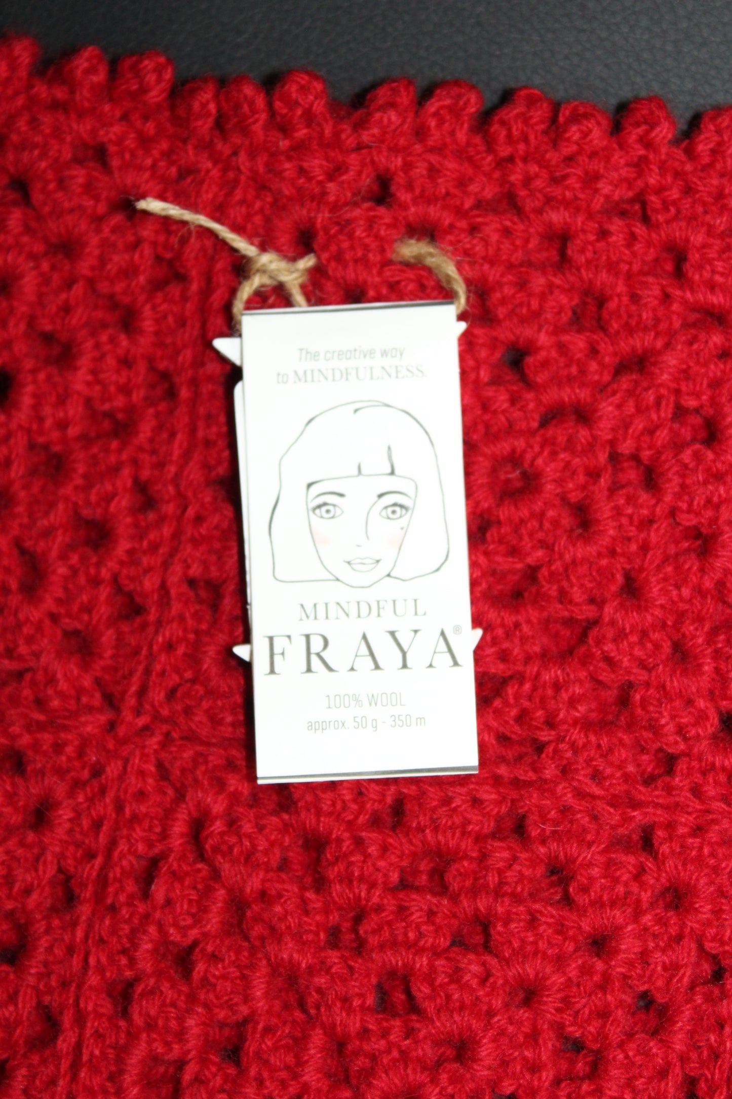 Homemade - Hæklet rødt baby/barnevognstæppe 100% uld