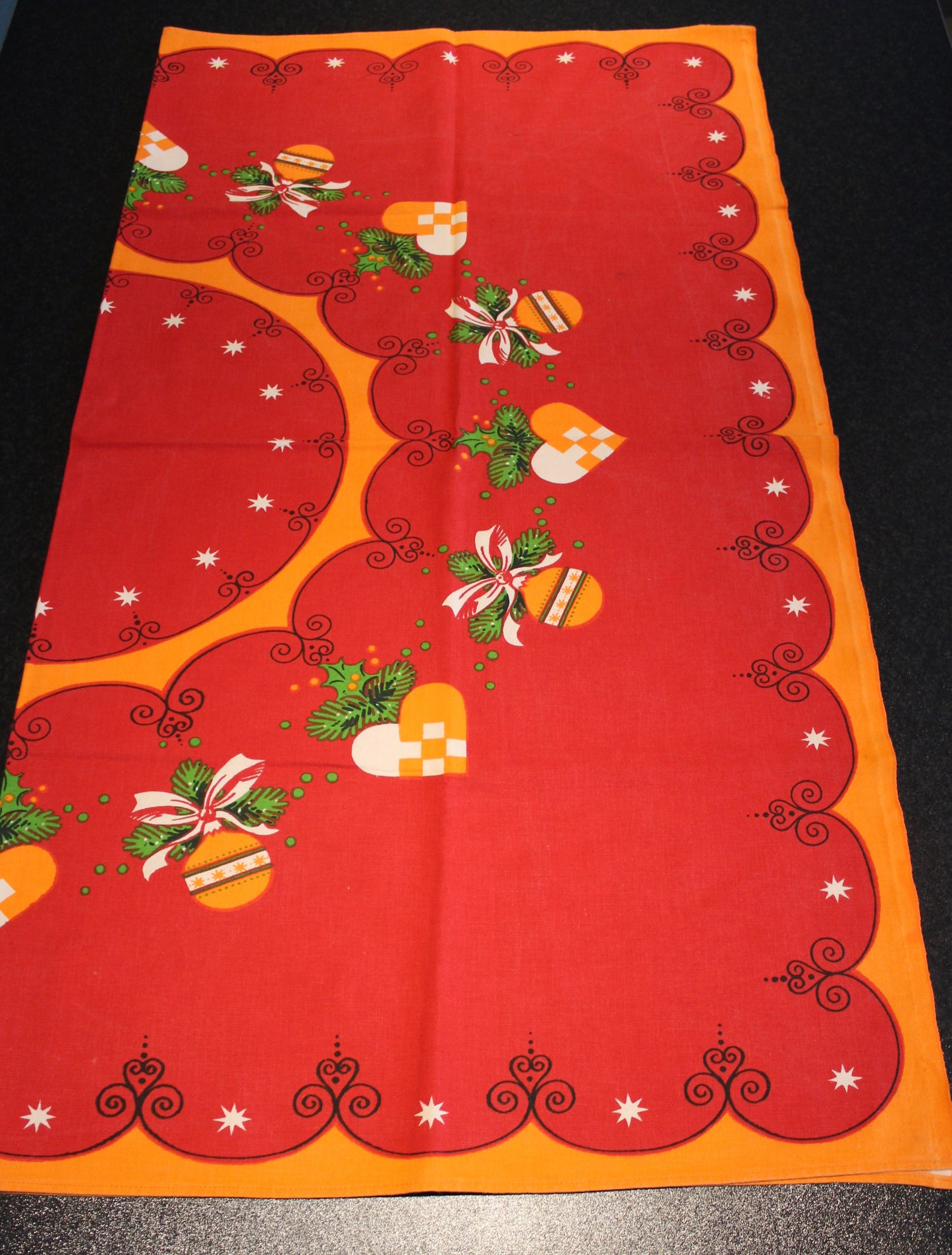Secondhand - Retro juledug 110 x 119 cm