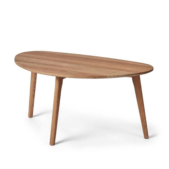 Egetræsbord bønneformet 40 x 85 x 48 cm