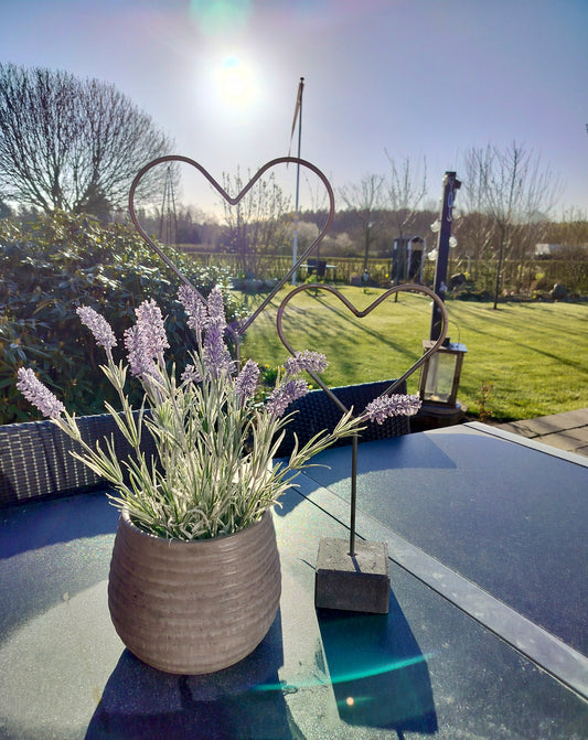 Metal hjerter på kopsten - sæt med 2 stk (small + medium)