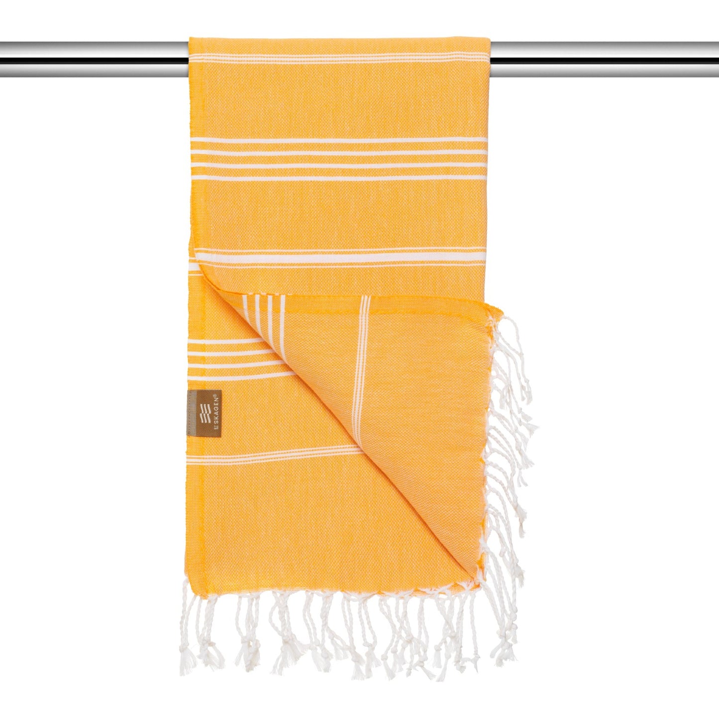 By Skagen - Hammam håndklæde med frynser, Gul/mustard