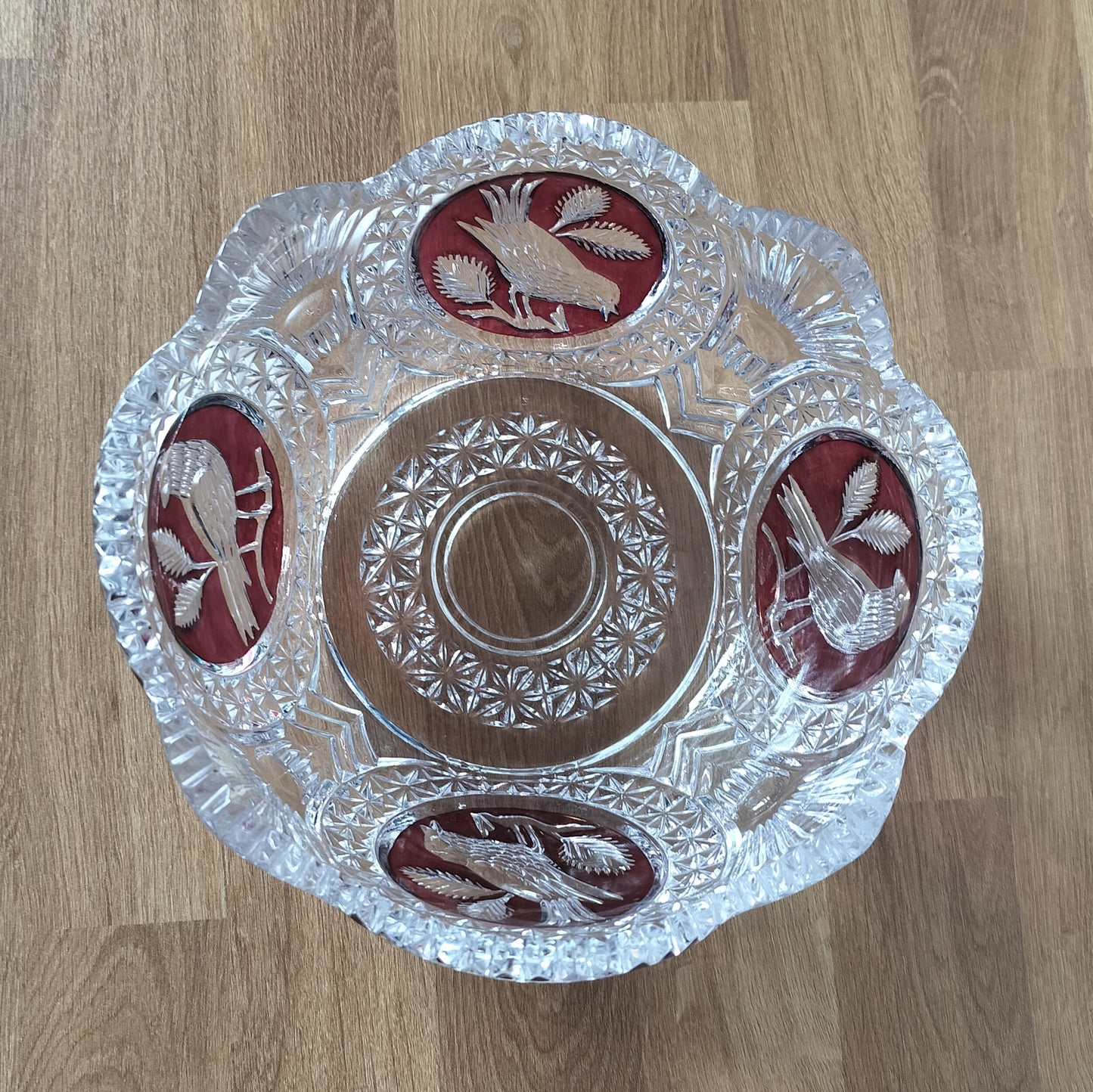 Secondhand - Skål i Bøhmisk glas Ø 21,5 x H 10,5 cm