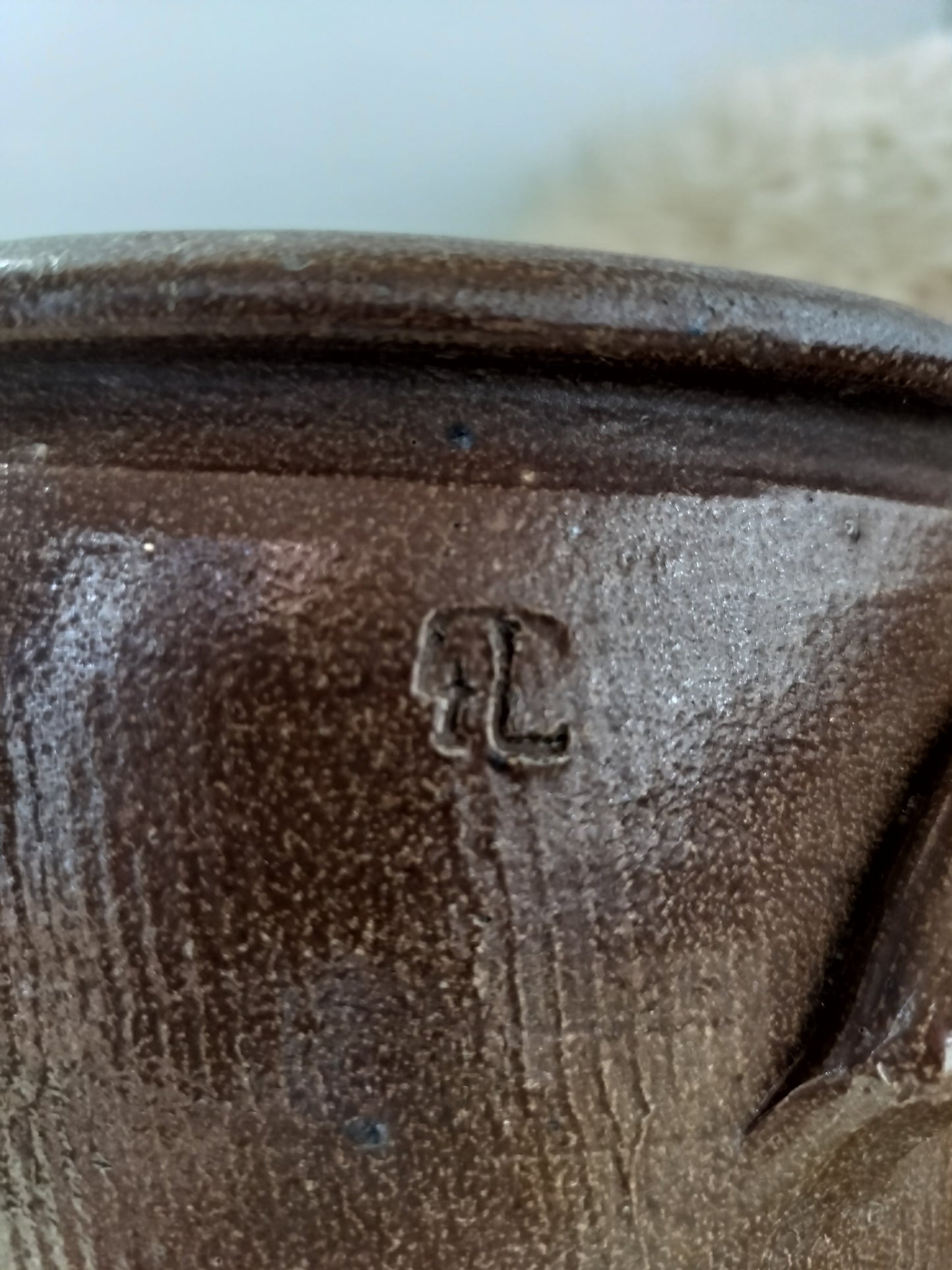 Secondhand - Syltekrukke med ører, stemplet 4L Ø 17,5/18 x H 22 cm