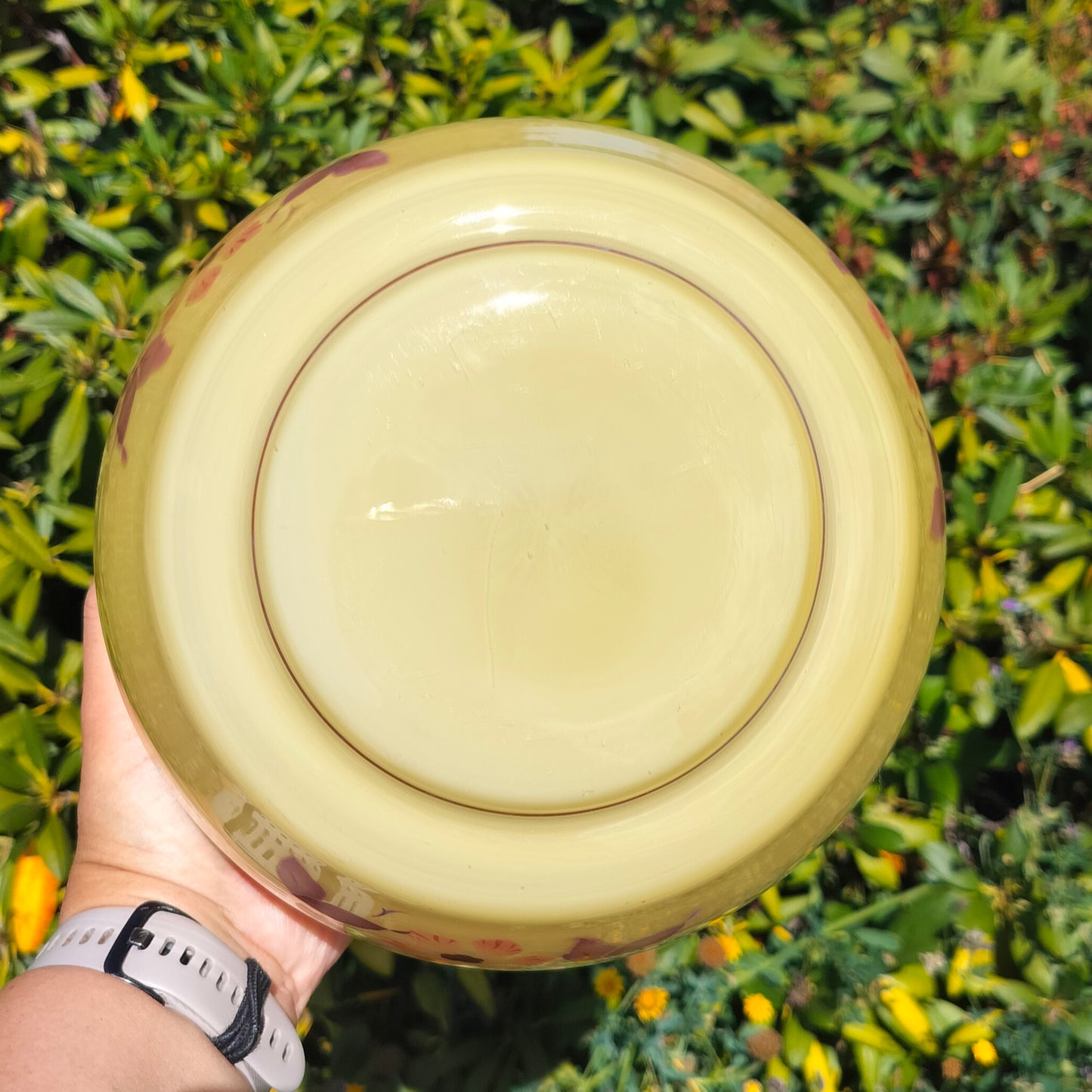 Secondhand - Gammel retro glas lampeskærm Ø 20,5 x H 17 cm